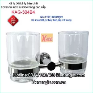 Kệ ly đôi, kệ ly bàn chải TOVASHU KAG-304B4