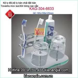 Kệ ly đôi đặt bàn,kệ ly bàn chải đặt bàn TOVASHU KAG-304 6633