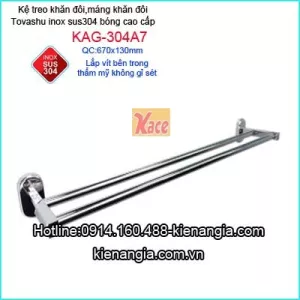 Giá treo khăn đôi inox304 TOVASHU KAG-304A7