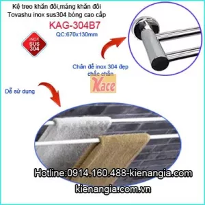 Thanh treo khăn đôi sus304 TOVASHU KAG-304B7