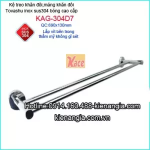 Kệ máng khăn đôi inox TOVASHU KAG-304D7