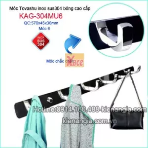 Móc áo đúc,móc 6 inox 304 TOVASHU KAG-304MU6