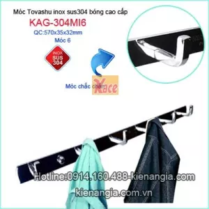 Móc áo đúc Tovashu,móc 6 inox Tovashu KAG-304MI6