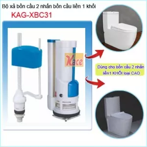 Bộ xả 2 nhấn bồn cầu 1 khối Thiên Thanh cao 25cm KAG-XBC31