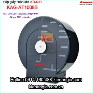Hộp giấy vệ sinh cuộn lớn Atmor màu đen KAG- AT1008B