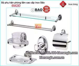 Bộ phụ kiện 6 món phòng tắm inox Bảo 6M2Đ