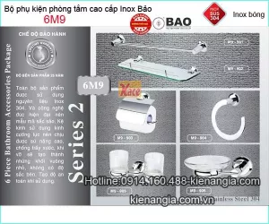 Bộ phụ kiện phòng tắm inox 304-BẢO 6M9