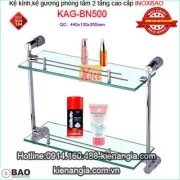 Kệ gương phòng tắm inox Bảo 2 tầng KAG-BN500