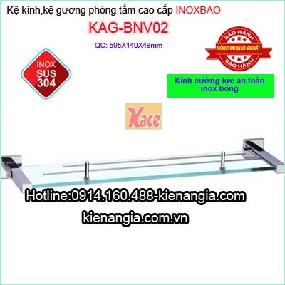 Kệ kiếng cường lực inox 304 inox Bảo KAG-BNV02
