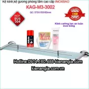Kệ kính cường lực inox 304 inox Bảo KAG-M3-3002