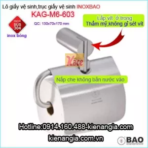 Lô giấy vệ sinh INOX BẢO sus304 bóng M6-603