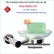 Dĩa xà bông cục Tovashu  bằng thủy tinh cao cấp KAG-304SU157