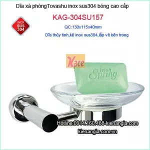 Dĩa xà bông cục Tovashu  bằng thủy tinh cao cấp KAG-304SU157