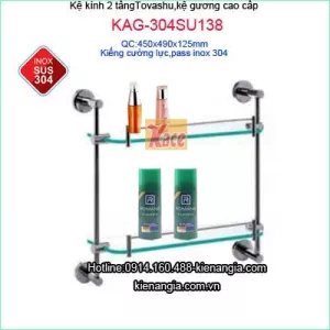 Kệ kiếng cường lực 2 tầng Tovashu KAG-304SU138