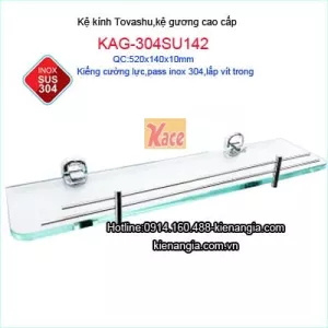 Kệ kính cường lực Tovashu  inox sus304 cao cấp KAG-304SU142
