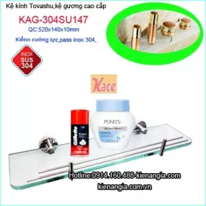 Kệ kính cao cấp nhà phố sus304 Tovashu  KAG-304SU147