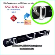 Móc 3 cao cấp inox sáng bóng Tovashu KAG-304SU103
