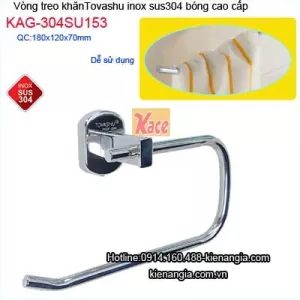 Móc treo khăn resort bằng inox 304 cao cấp Tovashu KAG-304SU153