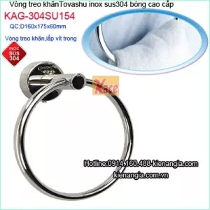 Vòng treo khăn bằng inox sáng bóng cao cấp Tovashu KAG-304SU154