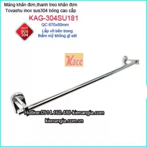 Thanh treo khăn đơn inox sus304 cao cấp Tovashu KAG-304SU181