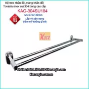 Máng khăn đôi inox cao cấp khách sạn Tovashu KAG-304SU184
