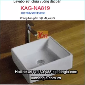 Tô sứ,chậu lavabo nổi đặt bàn vuông,chậu nail KAG-NA819