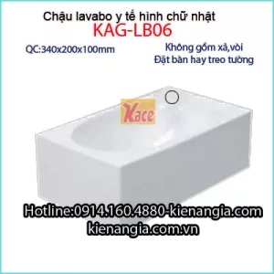 Chậu lavabo  hình chữ nhật phòng khám KAG-LB06
