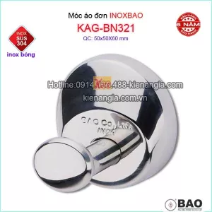 Móc áo đơn cao cấp Sus 304 inox Bảo KAG-BN-321