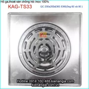Thoát sàn chống hôi inox giá rẻ 200X200 O60 KAG-TS33