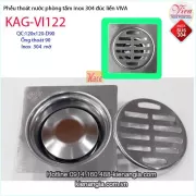 Phễu thu sàn VIVA  inox 304 120x120 D90 KAG-VI122