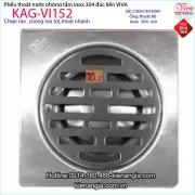 Hố ga WC liền khối  inox 304 150x150 D90 KAG-VI152