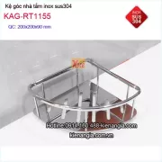 Kệ góc 1 tầng inox sus304 nhà tắm nhỏ gọn KAG-RT1155