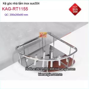 Kệ góc 1 tầng inox sus304 nhà tắm nhỏ gọn KAG-RT1155