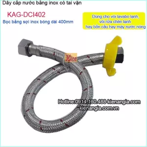Dây cấp nước inox sọc đỏ có tai vặn dài 400 KAG-DCI402