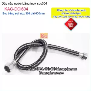 Dây cấp nước inox sus304 dài 600 KAG-DCI604