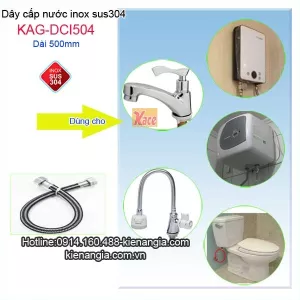 Dây cấp nước inox 304 dài 500 KAG-DCI504
