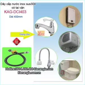 Dây cấp nước inox sus304 có tai vặn dài 40 KAG-DCI403