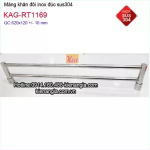 Thanh treo khăn đọi inox đúc đế tròn sus304 KAG-RT1169