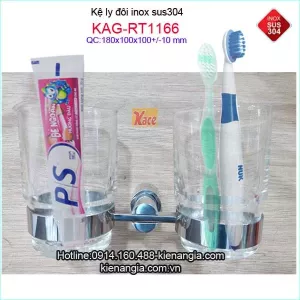 Kệ ly đôi đế đúc inox sus304 tròn KAG-RT1166