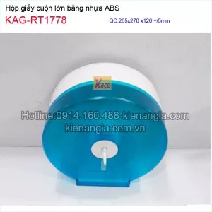 Hộp giấy vệ sinh cuộn lớn bằng nhựa màu xanh KAG-LG10