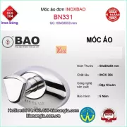 Móc áo đơn SUS 304 Bảo BN-331