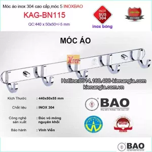 Móc áo INOX BẢO,móc 5 sus304 BN115
