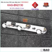 Móc áo INOX BẢO,móc 3 khách sạn inox304 BN2130