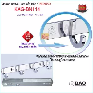 Móc áo inox 304 cho căn hộ chung cư,móc 4 INOX BẢO BN114