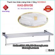 Kệ máng khăn vuông inox Bảo KAG-BNV08