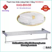 Kệ máng khăn vuông inox Bảo KAG-BNV08