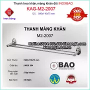 Thanh treo khăn đôi Inox Bảo KAG-M2-2007