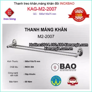 Thanh treo khăn đôi Inox Bảo KAG-M2-2007