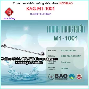 Thanh treo khăn đơn inox Bảo KAG-M1-1001