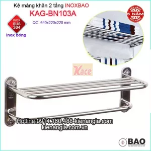 Giá máng khăn 2 tầng Inox Bảo KAG-BN103A